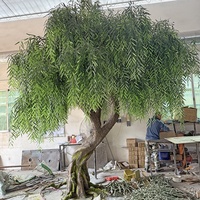 Pohon Willow Buatan Tahan UV, Pohon Hijau Palsu Besar Kustom untuk Dekorasi Luar Ruangan, Dalam Ruangan, Pernikahan, Pesta, Acara, Hotel