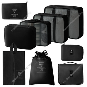 Usine en gros léger Polyester nid d'abeille voyage bagages organisateur sacs 4 pièces emballage Cubes sac de voyage ensemble - Product Image 3