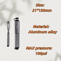 Pompe à main portable Worldcycle 2109 en alliage pour VTT, haute pression 100 PSI, jauge étanche 21x150mm, pour vélo de montagne