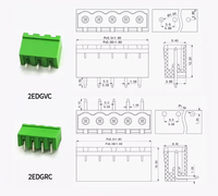 BEIKAIOU 2EDGVC Bornier enfichable 7,62 mm de pas 300 V 10 A, connecteur PCB à broches droites scellées 2-24 broches