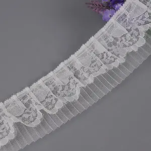2023 Factory Custom Latest Fancy Bridal Wedding White Nylon Lace Embroidery Lace Trim For Women Clothes