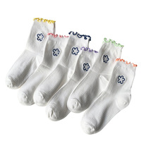 Chaussettes de sport colorées pour femmes, logo personnalisé, chaussettes en coton côtelé, chaussettes de sport blanches, chaussettes