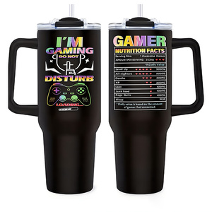40oz tumbler <b>with</b> handle Creative 3D printing <b>with</b> <b>straw</b> bpa-free double-wall 40oz stainless steel tumbler - Product Image 4