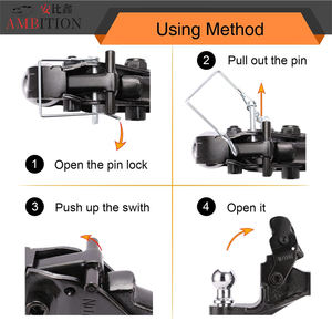 AMBITION 10 Ton Pintle Hook <span class=keywords><strong>Remolque</strong></span> Enganches Receptor Gancho Combinación 2-5/16 pulgadas y 2 pulgadas <span class=keywords><strong>Bola</strong></span> <span class=keywords><strong>de</strong></span> enganche 15-1/2 Longitud - Product Image 4