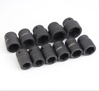 Jeu de douilles à choc courtes régulières de 17 à 41 mm pour clé dynamométrique 3/4 pouces, douilles courtes en CRV noir