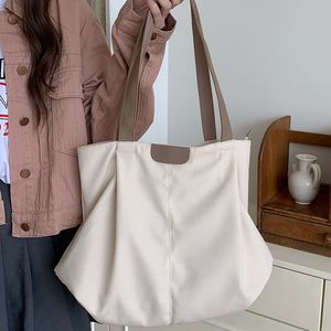 <b>Canvas</b> Tote <b>Bag</b> Off White Light Brown <b>Large</b> Capacity Zipper Closure Everyday Commute Women's <b>Bag</b> - Product Image 1