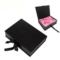 Cajas de papel logo accessoires boîte à cosmétiques avec doublure en satin maquillage écharpe flip perruques humaines boîtes d'emballage de cheveux roses de luxe