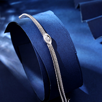 Bijoux Artic faits à la main de haute qualité en argent 925 plaqué or blanc 18 carats avec zircon, bijoux tendance de luxe, bracelet à breloques chrétiennes