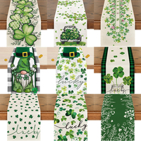 Chemin de table imprimé pour la Saint-Patrick, 13 * 72 pouces, chemin de table vert trèfle porte-bonheur, utilisé pour la décoration de la Saint-Patrick