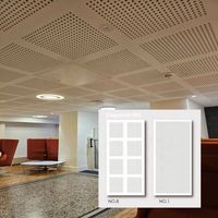 Plaque de plâtre décorative carrée perforée aléatoire pour plafond, panneaux acoustiques de 12 mm avec trous ronds, design actuel, directement de l'usine chinoise