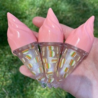 Marque privée de base de brillant à lèvres breloque beauté fruits végétalien clair brillant à lèvres crème glacée mignon brillant à lèvres pour les enfants