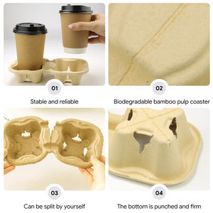 2 4 حاملات أكواب قابلة للتكديس على الصواني حاملات مشروبات متينة للذهاب إلى حامل فنجان قهوة للطعام - Product Image 4