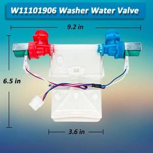 Válvula de entrada de agua para lavadora W11101906, puerto de 3/4 pulgadas, CA 120V, para lavadora Whirlpool - Product Image 1