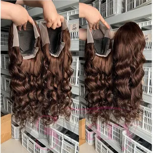 Wholesale Hair Suppliers 13*4 Lace Wig Raw Virgin Human Hair Vendors Bouncy 13*6 HD Transparent Lace Frontal Wig For Black Women