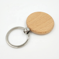 Porte-clés en bois rond naturel de marque privée gravure Laser Logo porte-clés en bois vierge bricolage porte-clés en bois pour cadeau Souvenir