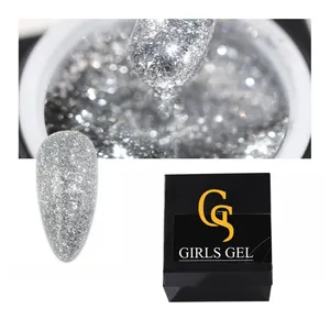 GS Girlsgel OEM Créez Votre Propre Marque d'Ongles Super Shine Glitter Gel Polish Uv Led Soak Off Platinum Gel Polish