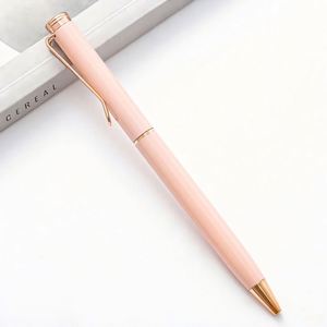 Stylo bille promotionnel en métal fin personnalisé de haute qualité, multicolore, pointe de 1,0 mm, gravure laser pour entreprise - Product Image 4
