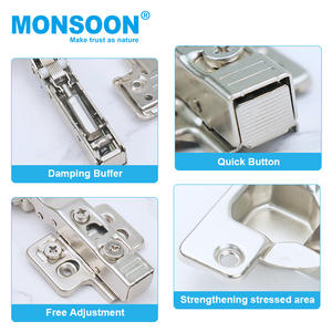 Charnière hydraulique en métal de 35mm, accessoires de quincaillerie de meubles modernes, charnière d'armoire en 3D bisagra - Product Image 3