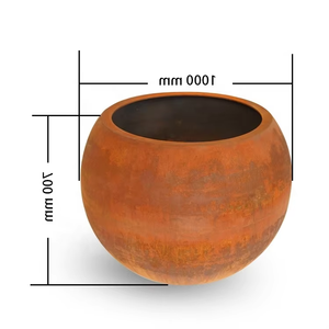 Jardinières rondes en acier corten pour l'extérieur - Product Image 5