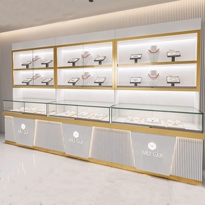 Nhà máy bán sang trọng kim cương cửa hàng trường hợp vitrine kính đứng Tủ vàng trang sức giới thiệu kính hiển thị cửa hàng bán lẻ hiển thị - Product Image 6