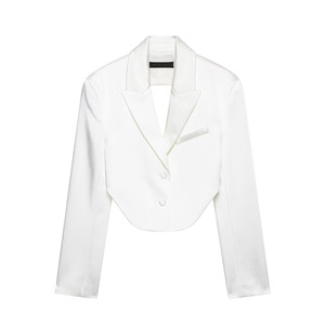 SHENZHU Abbigliamento <span class=keywords><strong>Donna</strong></span> Estate 2026 Nuovo <span class=keywords><strong>Blazer</strong></span> <span class=keywords><strong>Corto</strong></span> Sexy Versatile in Seta Satinata con Schiena Scoperta 1255858 1255468 - Product Image 1