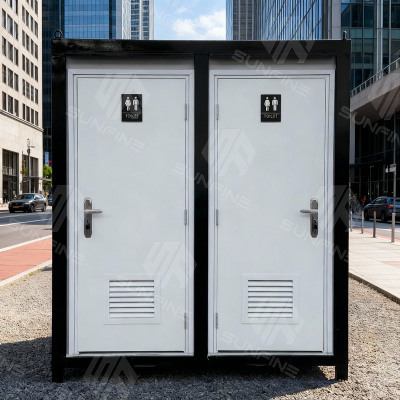 Customizable Portable Toilet Container Durable Steel Prefab Bathroom Unit for Camping, Construction, and Emergency Use 2