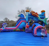 Sea-maid maison gonflée à air rebond maison combo gonflée sirène enfants toboggan château gonflé à prix réduit
