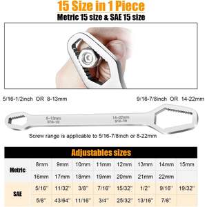 Clé Torx universelle tout-en-un en acier au carbone, 8-22 mm, métrique, double extrémité, qualité industrielle/bricolage, non étincelante, OEM - Product Image 3