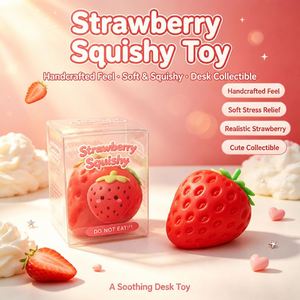 Jouet anti-stress en forme de fraise, mignon, souple, en TPR non toxique, pour enfants, unisexe, pour soulager le stress et la décompression - Product Image 2