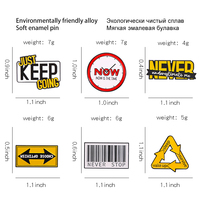 NEVER STOP Metal Pins orologio personalizzato scegli i distintivi del risvolto di fiducia citazioni ispiratrici spille in metallo smaltato morbido Dropshipping
