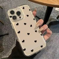 Coques de téléphone transparentes antichoc en forme de cœur tendance pour iPhone 17 Air 16 Plus Pro Max 15 14 13 12 11 X XS XR