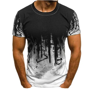 Camiseta Personalizada de Manga Corta para Hombre, Cuello Redondo, Tejido de Punto Grueso, Impresión Digital, Corte Regular, Informal, Ecológica - Product Image 1