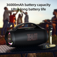 Enceinte karaoké portable 160W S98M en plastique avec batterie rechargeable USB, lumières LED RGB, double micro pour extérieur et intérieur