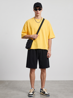 T-shirt Homme Personnalisé avec Logo OEM, en Sorona 240 GSM, Rafraîchissant, Séchage Rapide, Anti-UV, Extensible, Coupe Boxy à Épaules Tombantes, Impression Marque Privée