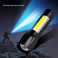 Lampe torche tactique mini LED en promotion, étanche en ABS, rechargeable par USB, haute luminosité, pour camping et situations d'urgence