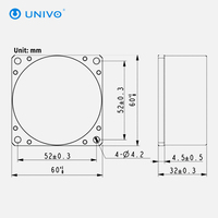 UNIVO UBTP400Y Petite unité de navigation inertielle, capteur de détection de direction, 180g, 0.05/h, 1000/s, 6W, RS422, -5~+5V, OEM, Métal, Garantie 1 an
