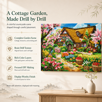 Kit de Peinture Diamant 5D KS Craft Paysage Champêtre, Perles Rondes, Toile Écologique, Décoration Murale DIY, Cadeau