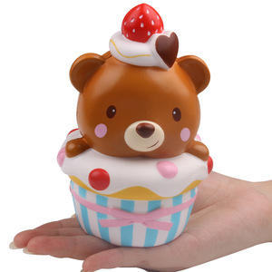 Cute <b>Panda</b> Cupcake Soft <b>Toy</b> Plastic Promotional Gift With Logo Printing - Product Image 5