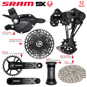 SX EAGLE <span class=keywords><strong>1X12</strong></span> <span class=keywords><strong>Speed</strong></span> <span class=keywords><strong>MTB</strong></span> Groupset <span class=keywords><strong>Kit</strong></span>, pemindah gigi belakang DUB Crankset rantai dengan PG 1210 kaset bagian asli - Product Image 2