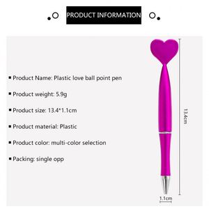 Stylos à bille en gros promotionnels en forme de cœur, stylos à bille en plastique personnalisés mignons avec logo pour enfants - Product Image 4