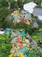 Équipement de jeu en filet arc-en-ciel pour enfants en plein air, fabricant de structures de jeux pour parcs d'attractions