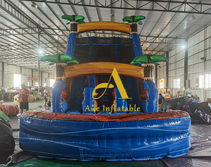 สไลเดอร์เป่าลมสองเลนสำหรับเด็กสไลด์น้ำและแห้งพร้อมสระว่ายน้ำสำหรับธุรกิจปาร์ตี้ให้เช่า - Product Image 4