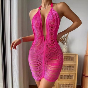 Abito Estivo Mini Sexy Trasparente da Donna 2024, Vestito da Spiaggia Senza Schienale per Feste di Compleanno - Product Image 2