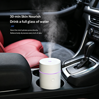 Diffuseur d'huiles essentielles portable USB mini humidificateur aromatique avec veilleuse colorée, purificateur d'air pour voiture, maison et bureau - Vente chaude