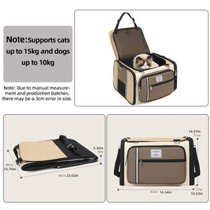 Şık Lüks Oxford Fileli Evcil Hayvan Taşıma Çantası Fermuarlı Kapatma ile Küçük Hayvanlar İçin Araba Seyahat Aksesuarı Dış Mekan Kullanımı İçin - Product Image 4