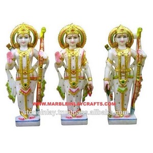 Intricate, Hand Carved & Artistic Marble Ram Darbar Statue - Product Image 1