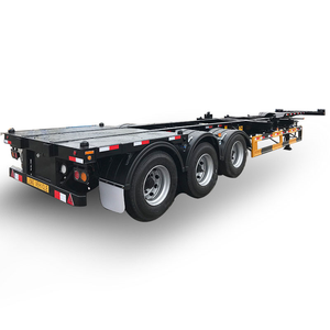 Hstar Factory <span class=keywords><strong>Precio</strong></span> bajo Venta Nuevo 3 Axle Interlink Carga 40ft 20ft Reefer Container Lock Frame Heavy Lift Skeleton Semi Trailer - Product Image 1