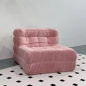 Mufang High Quality Minimalist <strong>Pink</strong> Waffle Upholstered Reclining Eco-Friendly Compressed Sponge Filling Modular <strong>Sofa</strong> <strong>Bed</strong> for - Product Image 1