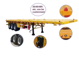 Chasis de plataforma plana de 3 ejes de 30/40 pies (48 pies) económico para transporte de contenedores, semirremolque de plataforma plana en venta - Product Image 2