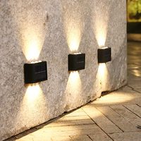 Meistverkaufte Auf- und Abwärts-Dekorative LED-Wandleuchte 6 LEDs Wasserdichte Solar-LED-Wandleuchte für Außenbereich Garten Zaun Terrasse